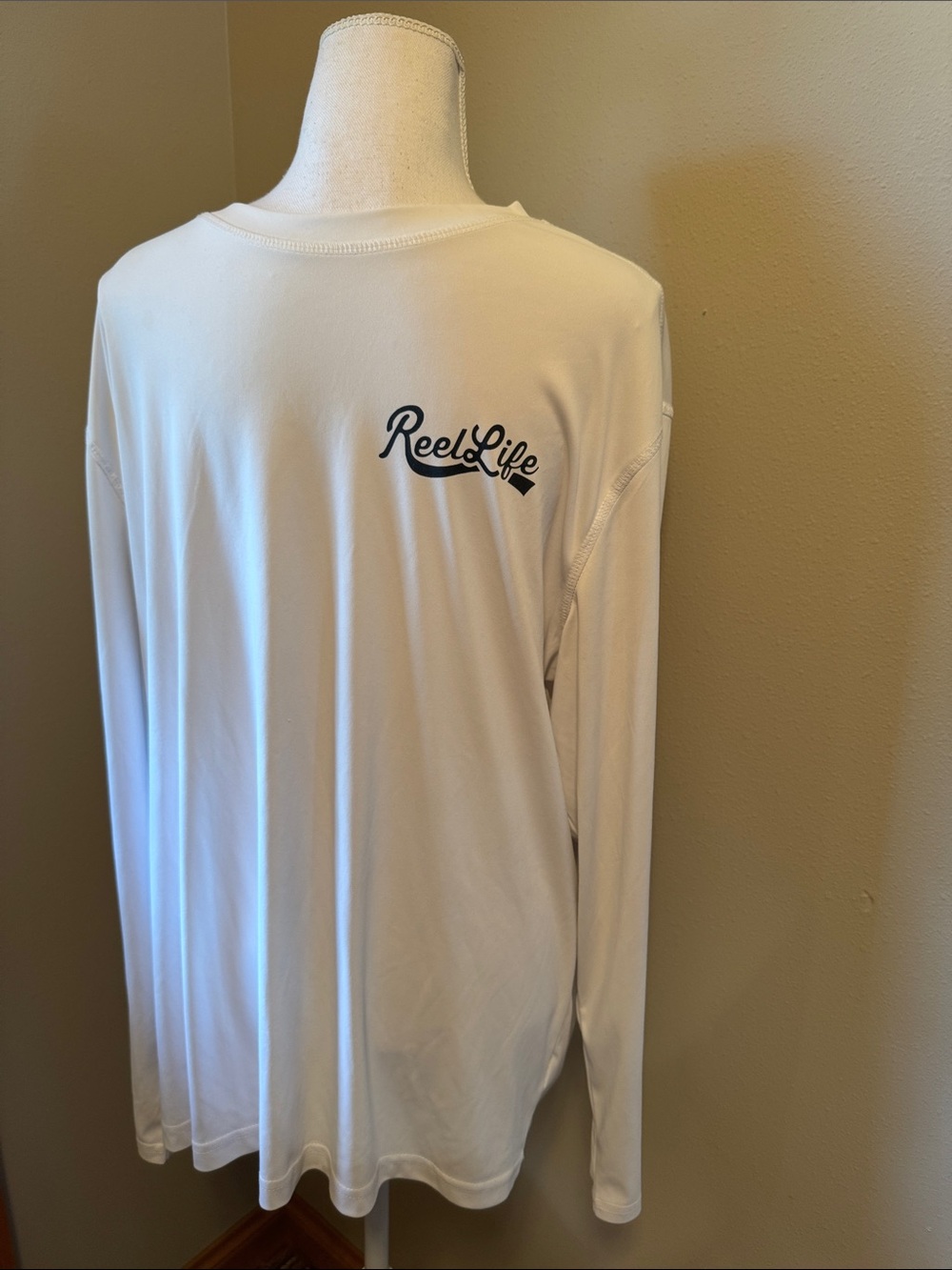 Reel Life Men's Long-Sleeve Performance Shirt - White Sz Large